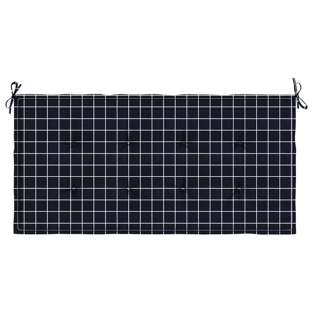 Gartenbank-Auflage Schwarz Karomuster 120x50x4 cm Oxford-Gewebe