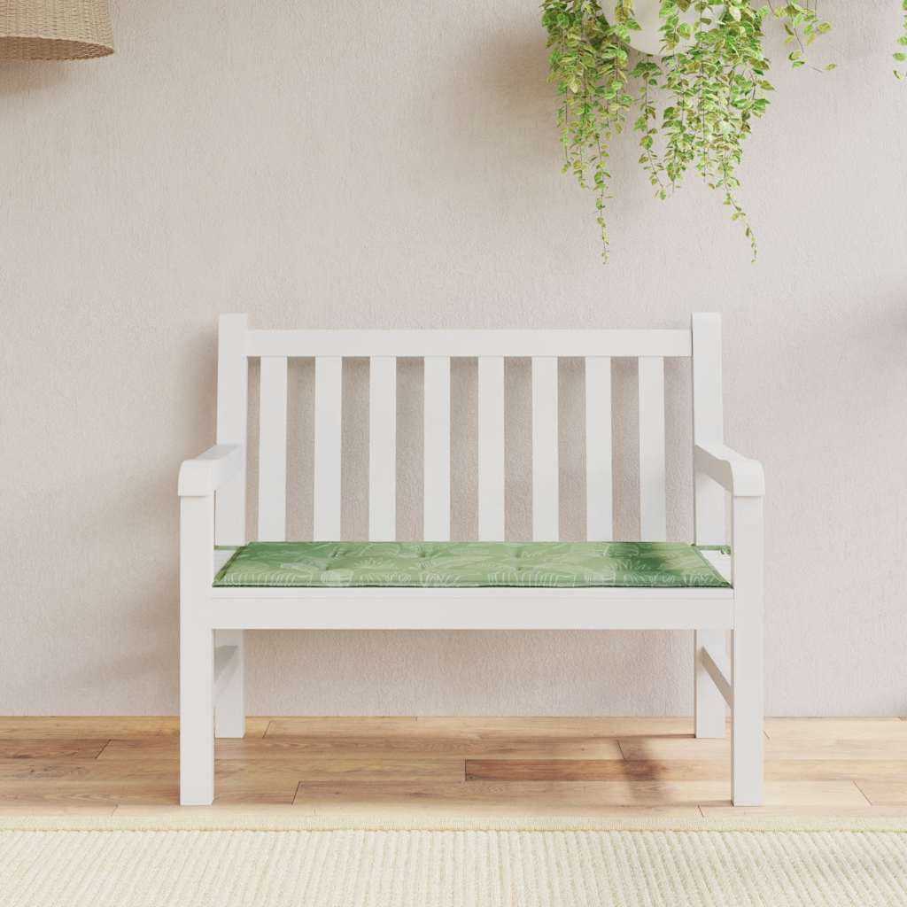 Gartenbank-Auflage Blattmuster 120x50x4 cm Oxford-Gewebe