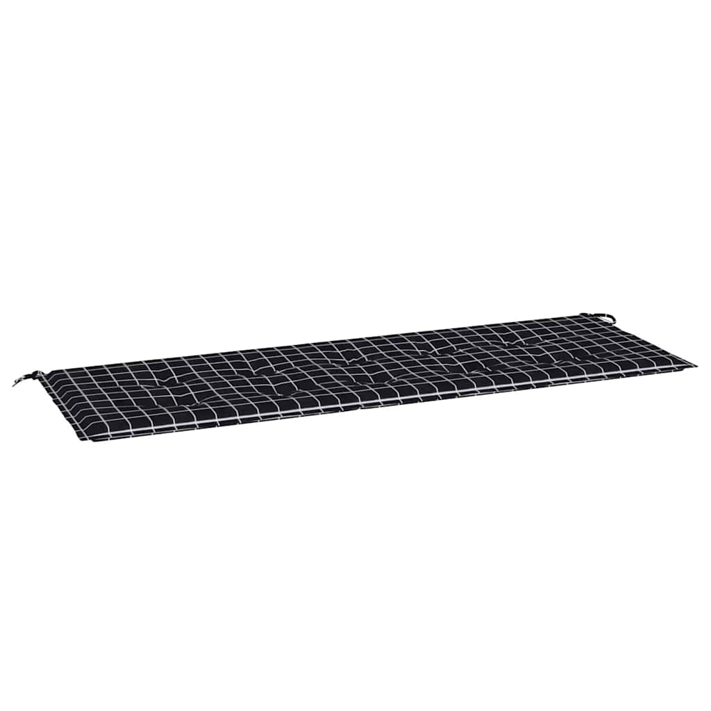 Gartenbank-Auflage Schwarz Karomuster 150x50x4 cm Oxford-Gewebe