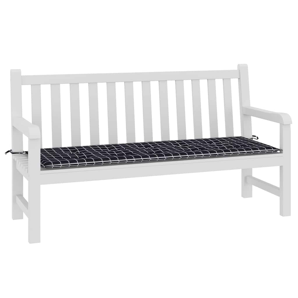Gartenbank-Auflage Schwarz Karomuster 150x50x4 cm Oxford-Gewebe