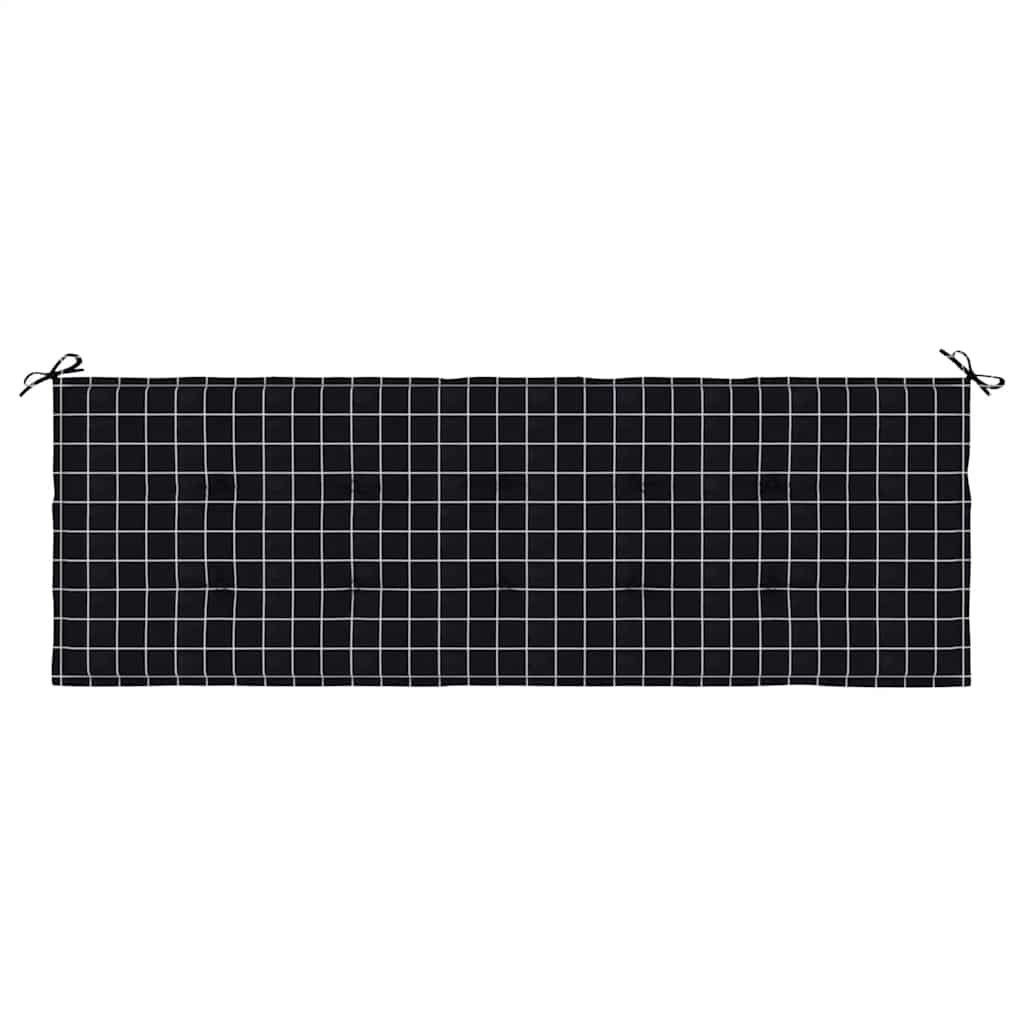 Gartenbank-Auflage Schwarz Karomuster 150x50x4 cm Oxford-Gewebe