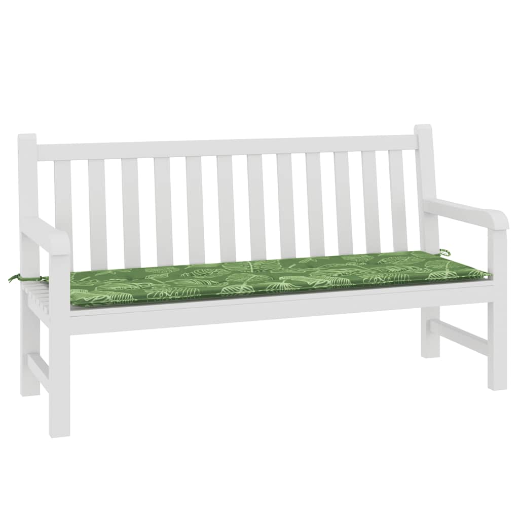 Gartenbank-Auflage Blattmuster 150x50x4 cm Oxford-Gewebe
