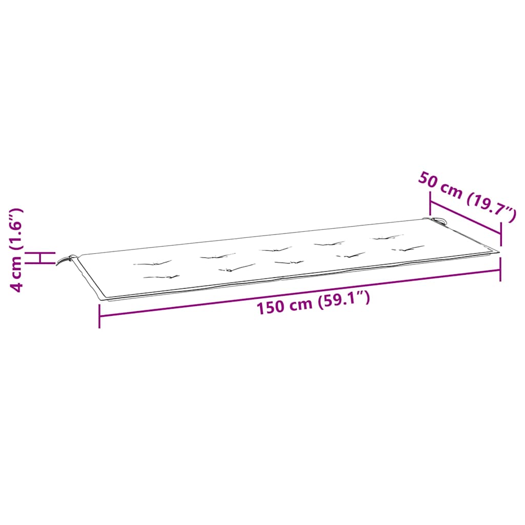 Gartenbank-Auflage Rosa 150x50x4 cm Oxford-Gewebe