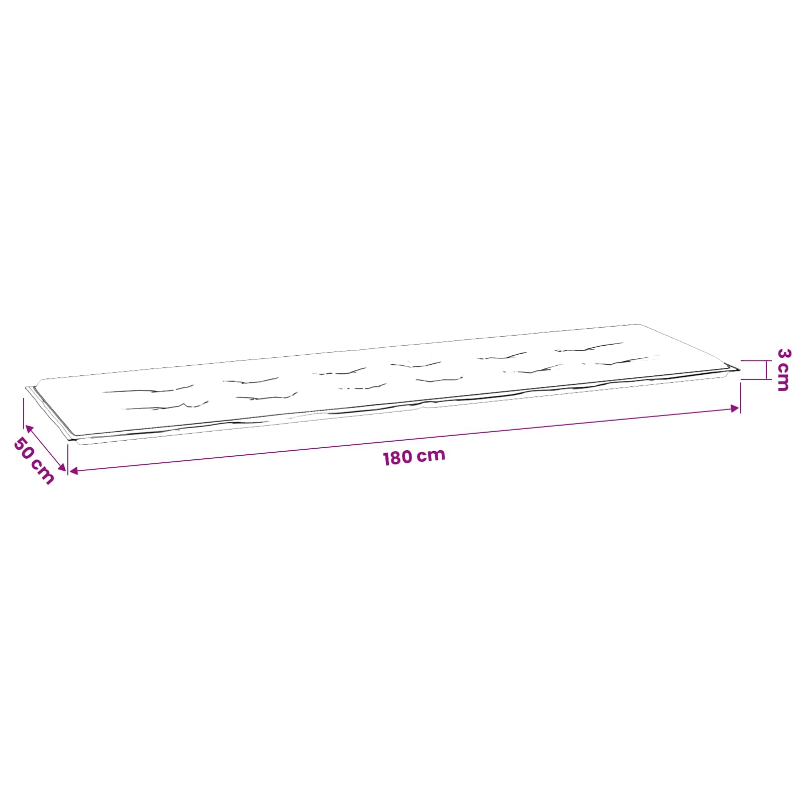 Bankpolster Blatt Blattmuster 150 x 50 x 3 cm Oxford-Stoff