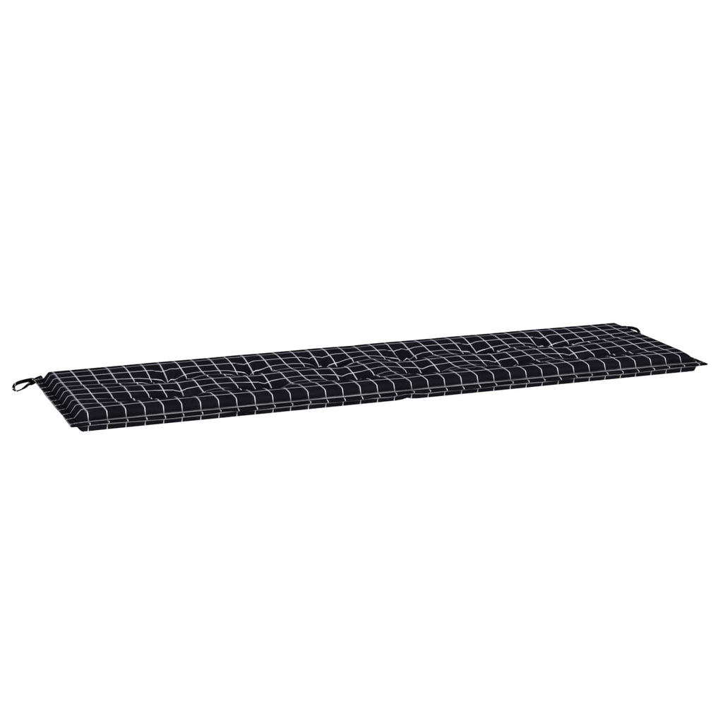Bankpolster Schwarz kariert 150 x 50 x 3 cm Oxford-Stoff