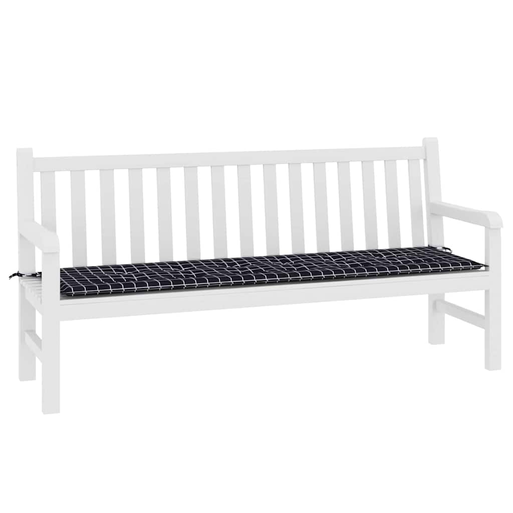 Bankpolster Schwarz kariert 150 x 50 x 3 cm Oxford-Stoff