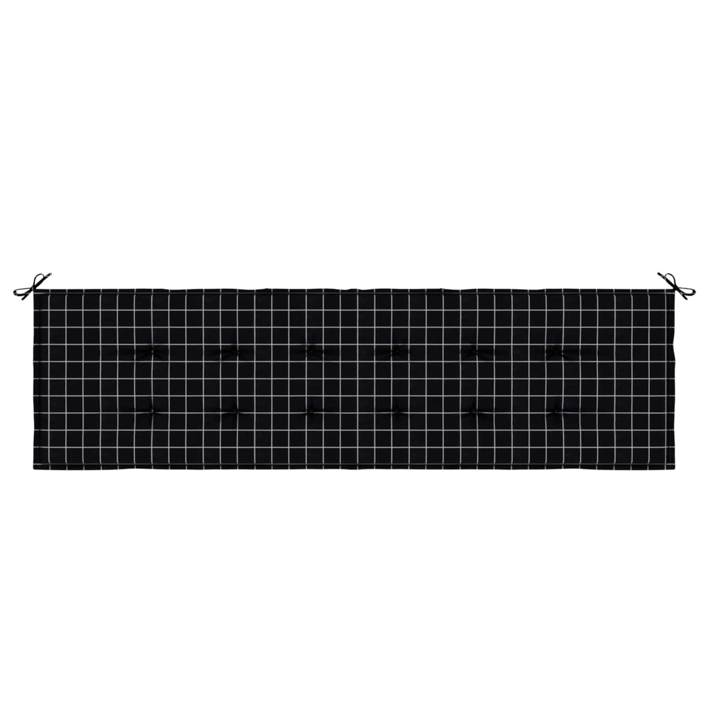 Bankpolster Schwarz kariert 150 x 50 x 3 cm Oxford-Stoff