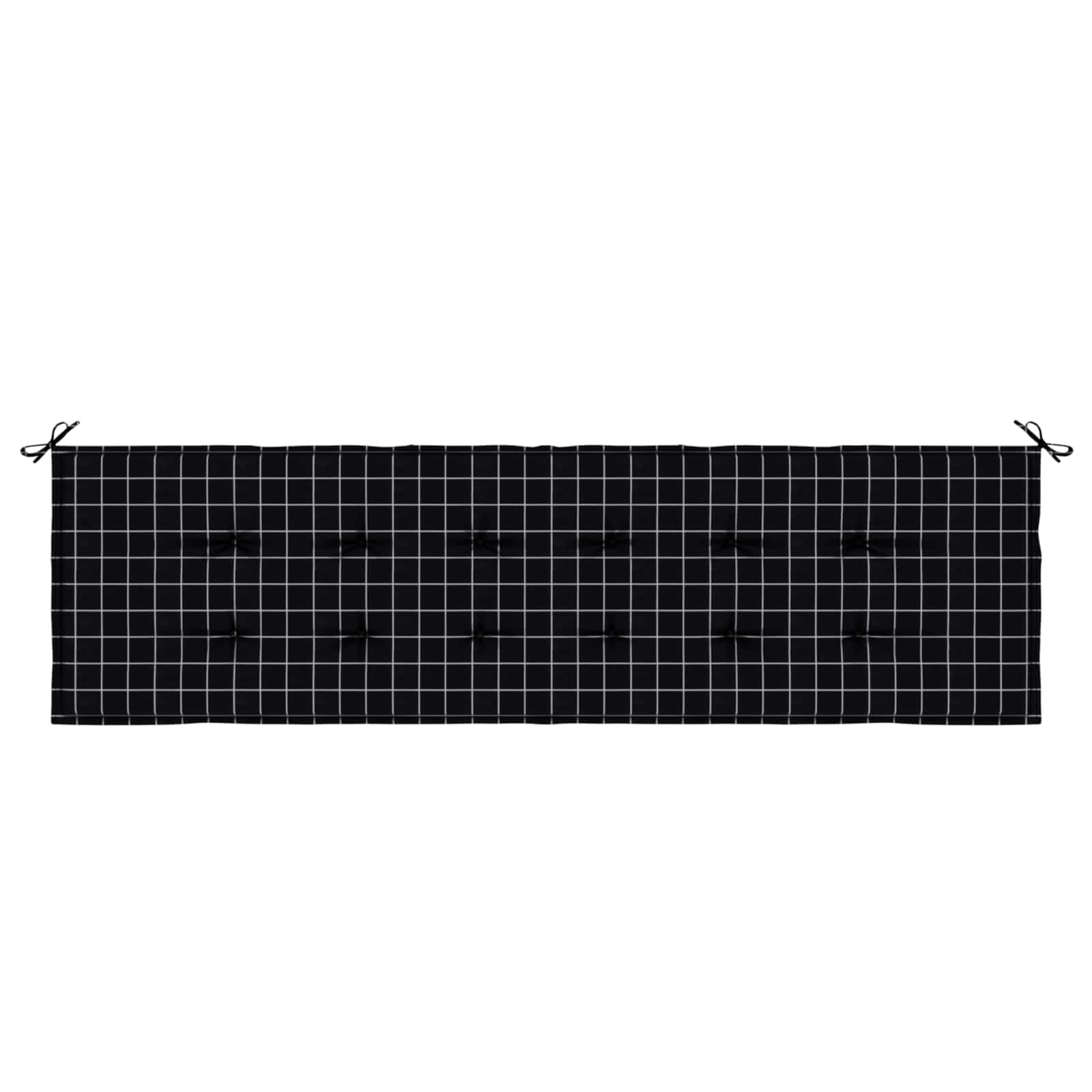 Bankpolster Schwarz kariert 150 x 50 x 3 cm Oxford-Stoff