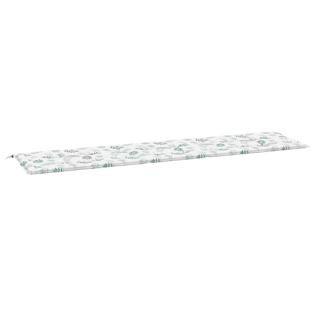 Gartenbank-Auflage Blattmuster 200x50x4 cm Stoff