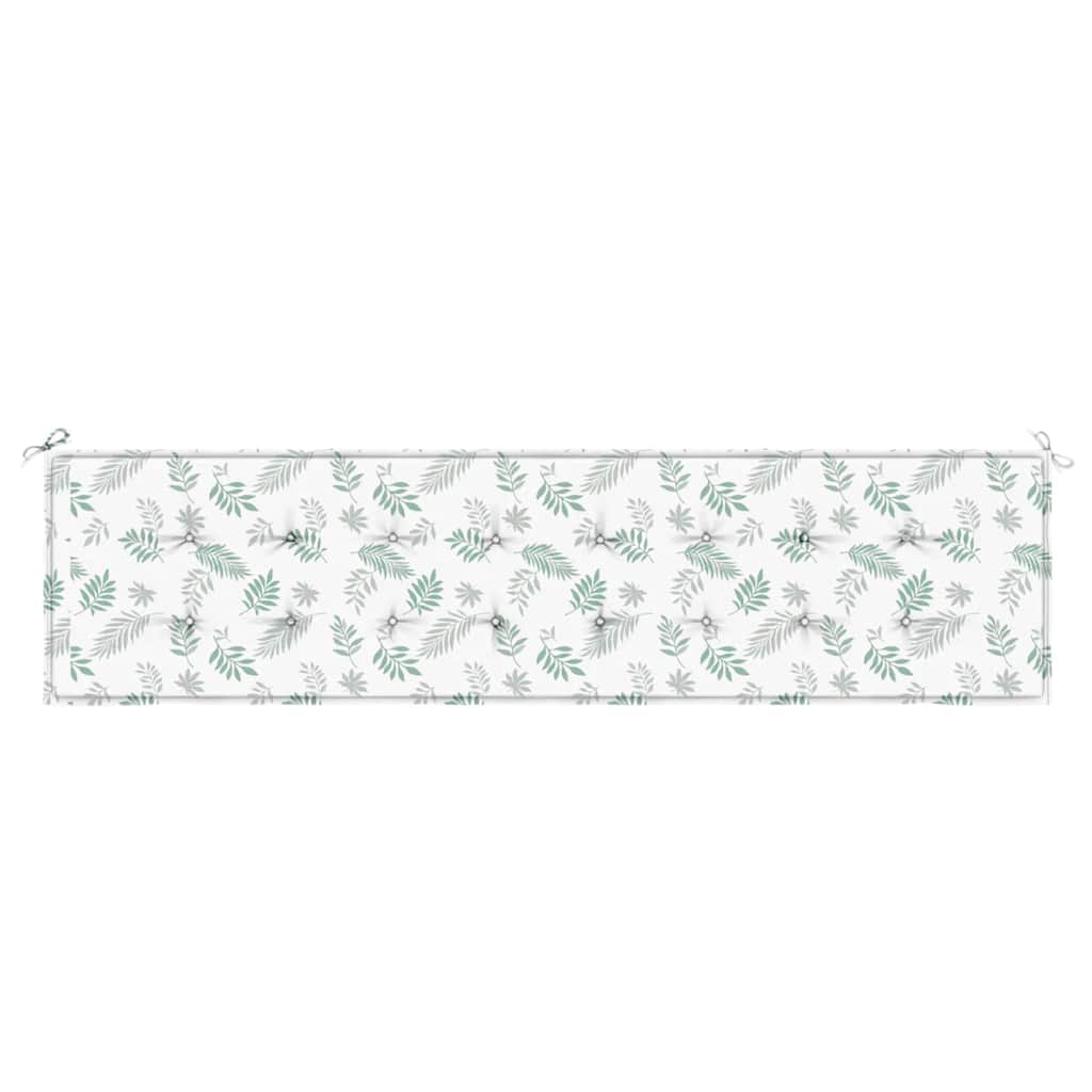 Gartenbank-Auflage Blattmuster 200x50x4 cm Stoff