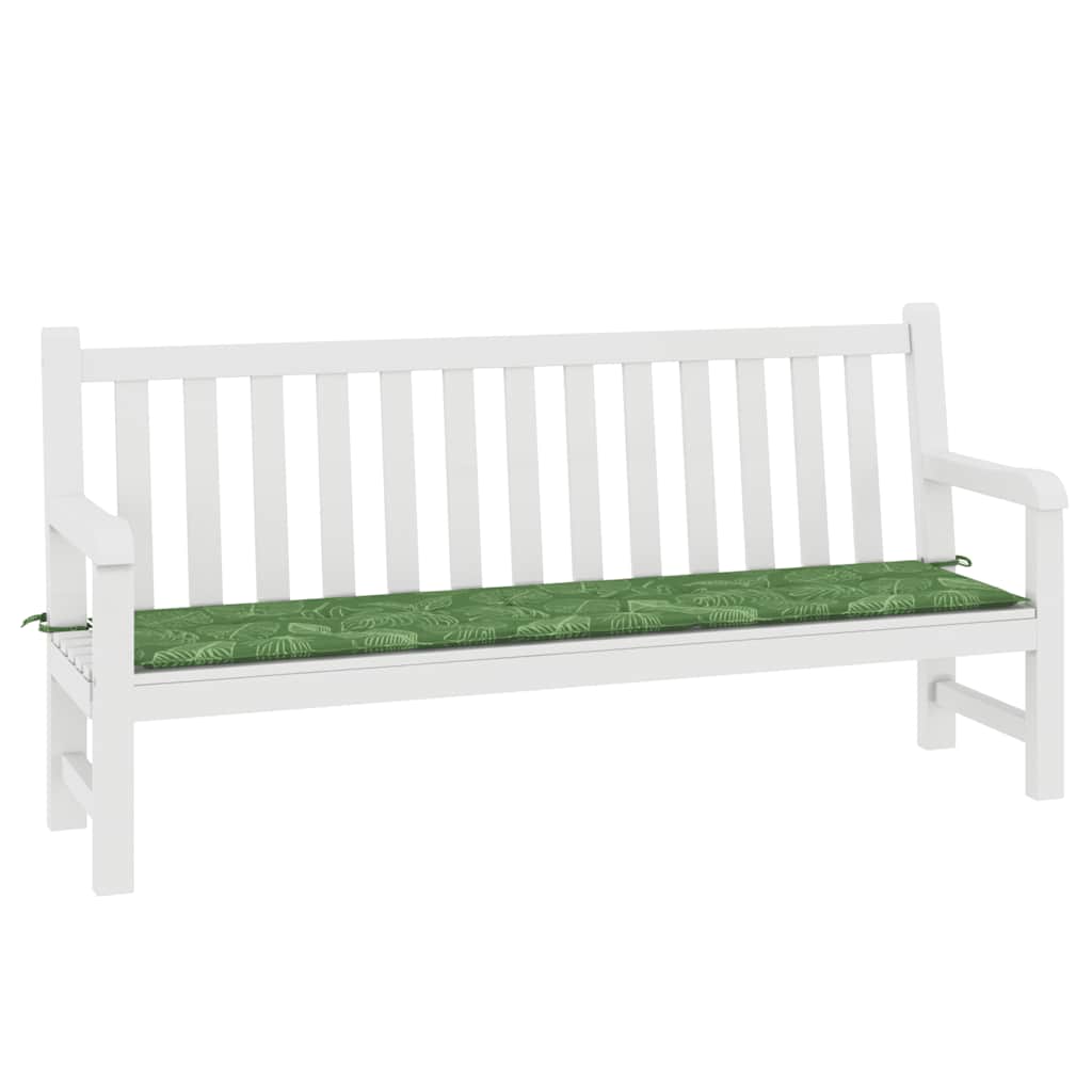 Gartenbank-Auflage Blattmuster 200x50x4 cm Stoff