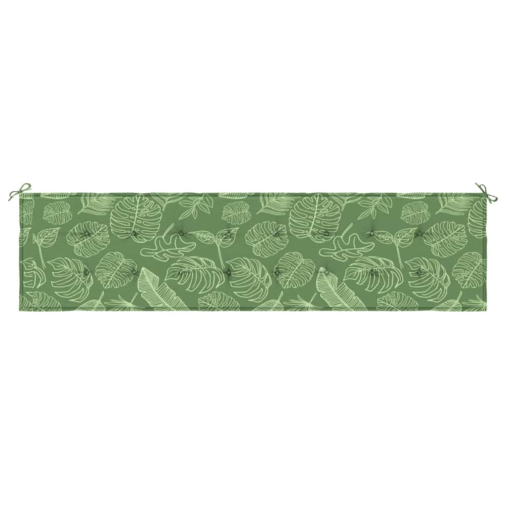 Gartenbank-Auflage Blattmuster 200x50x4 cm Stoff