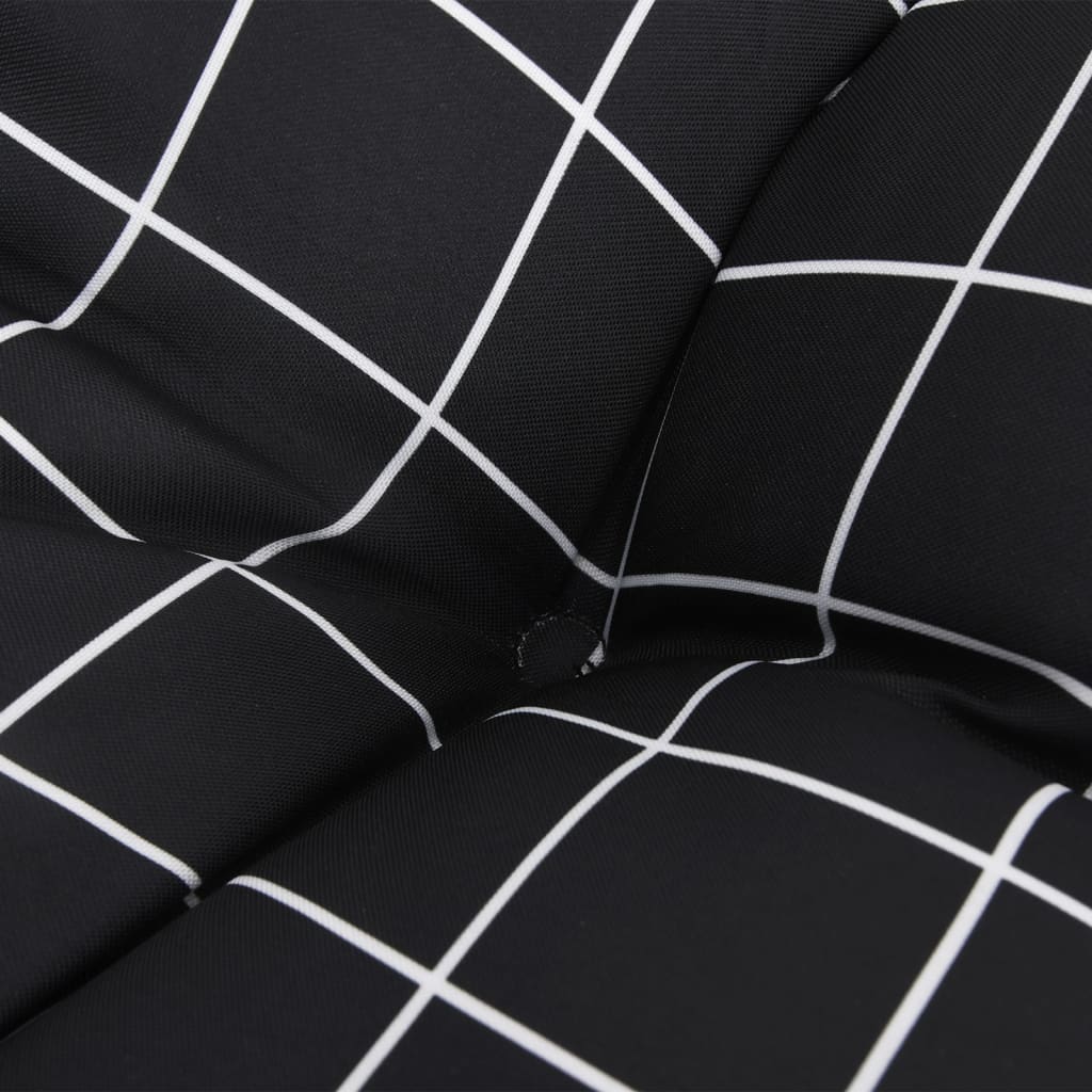 Stuhlkissen 2 Stk. Schwarz Karomuster 50x50x7 cm Oxford-Gewebe
