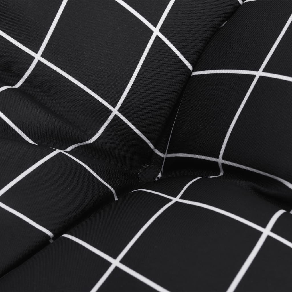 Stuhlkissen 4 Stk. Schwarz Karomuster 50x50x7 cm Oxford-Gewebe