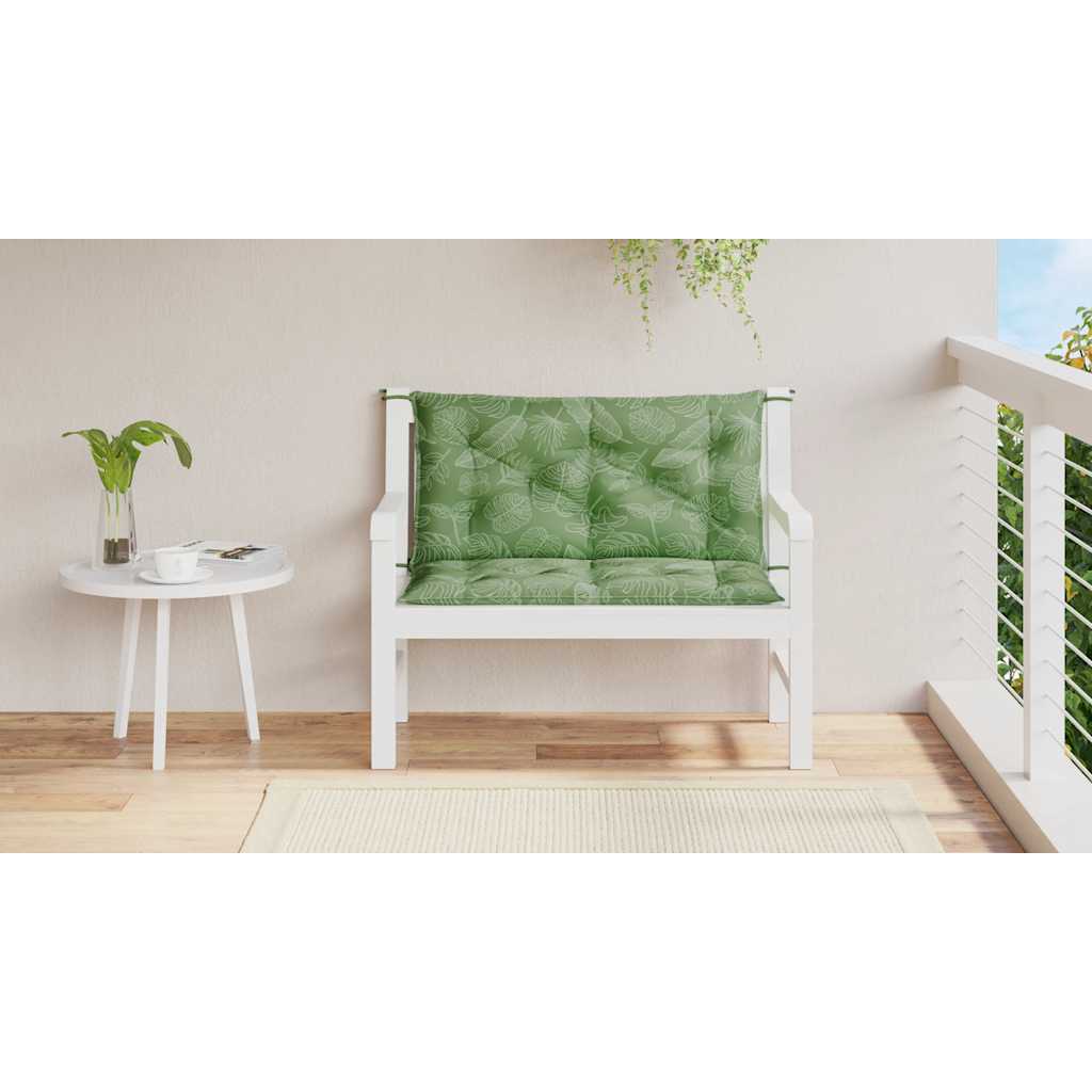 Gartenbank-Auflagen 2 Stk. Blattmuster 100x50x7 cm Stoff