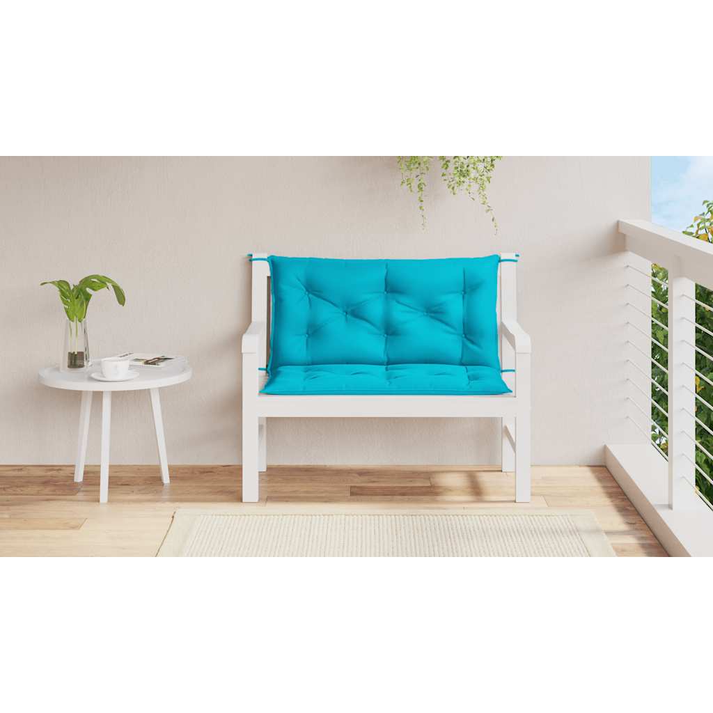 Gartenbank-Auflagen 2 Stk. Türkis 100x50x7 cm Stoff