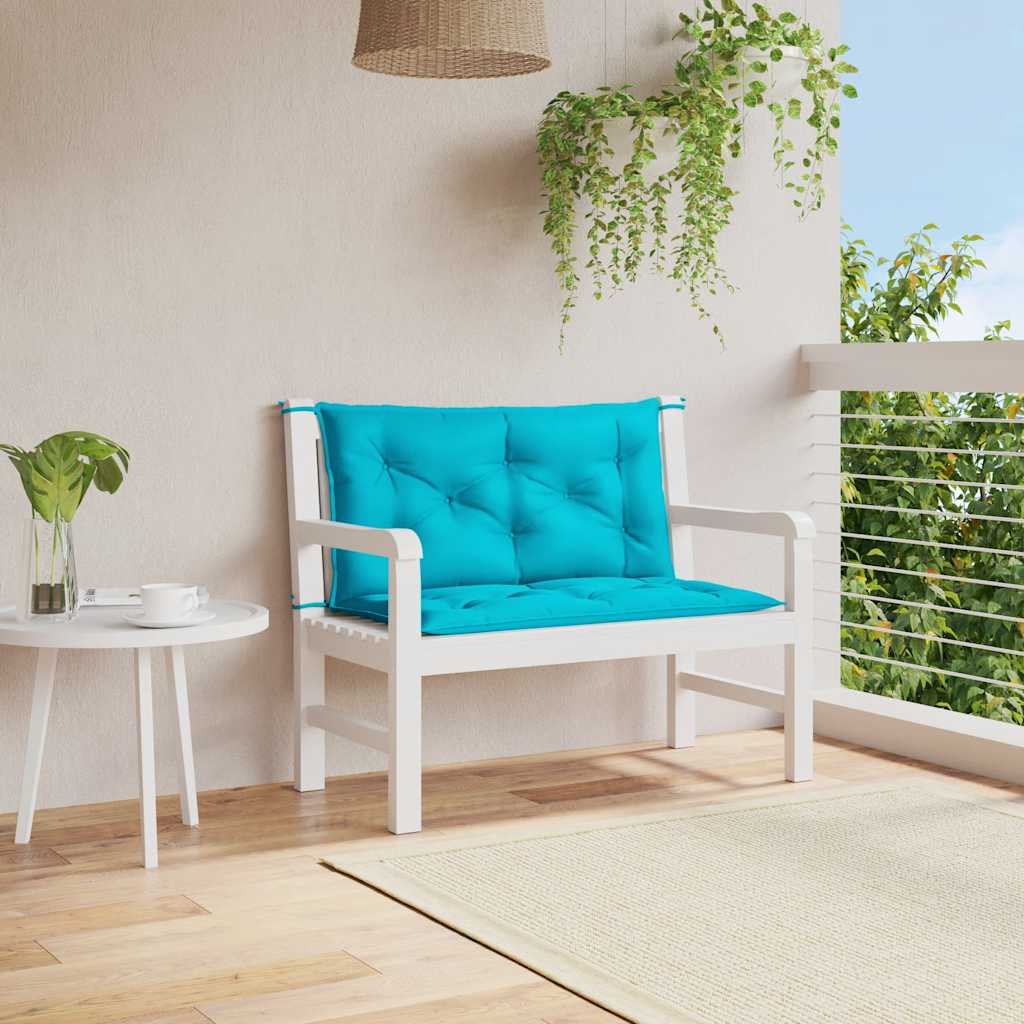 Gartenbank-Auflagen 2 Stk. Türkis 100x50x7 cm Stoff
