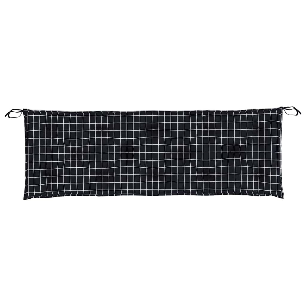 Gartenbank-Auflagen 2 Stk. Schwarz Karomuster 150x50x7 cm Stoff