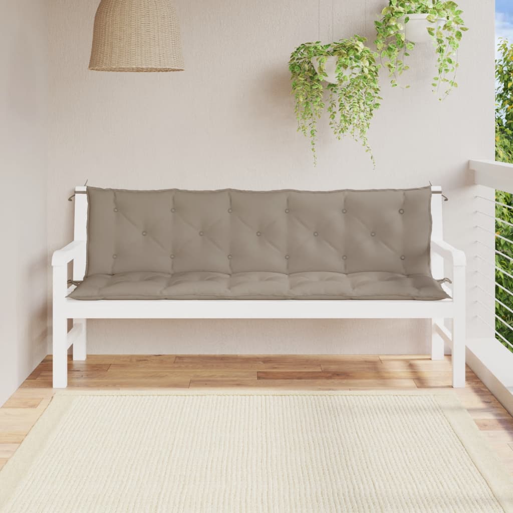 Gartenbank-Auflagen 2 Stk. Taupe 180x50x7 cm Oxford-Gewebe