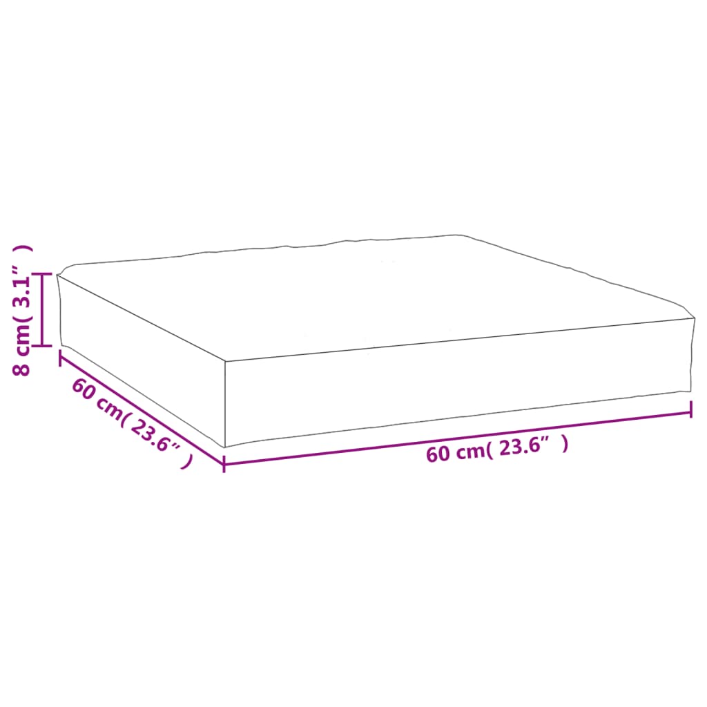 Palettenkissen Türkis 60x60x8 cm Oxford-Gewebe