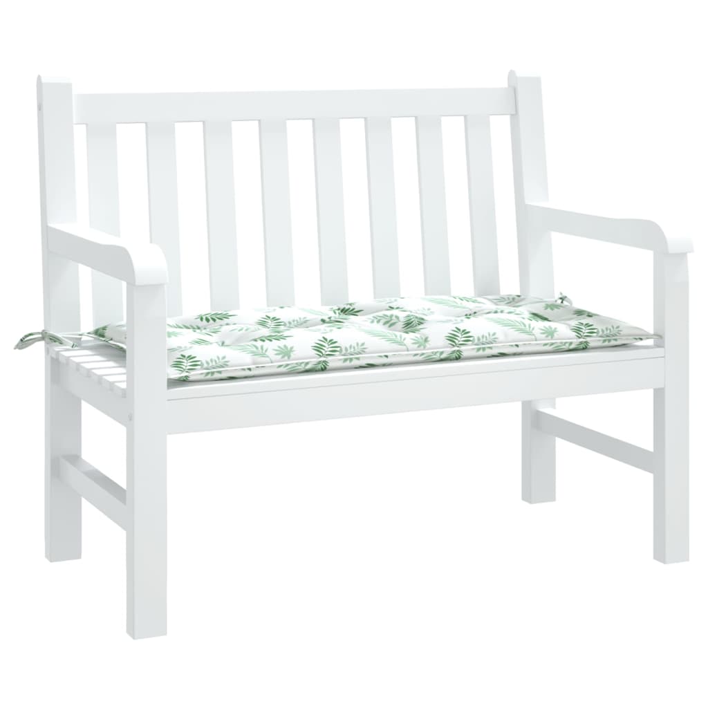 Gartenbank-Auflage Blattmuster 110x50x7 cm Stoff
