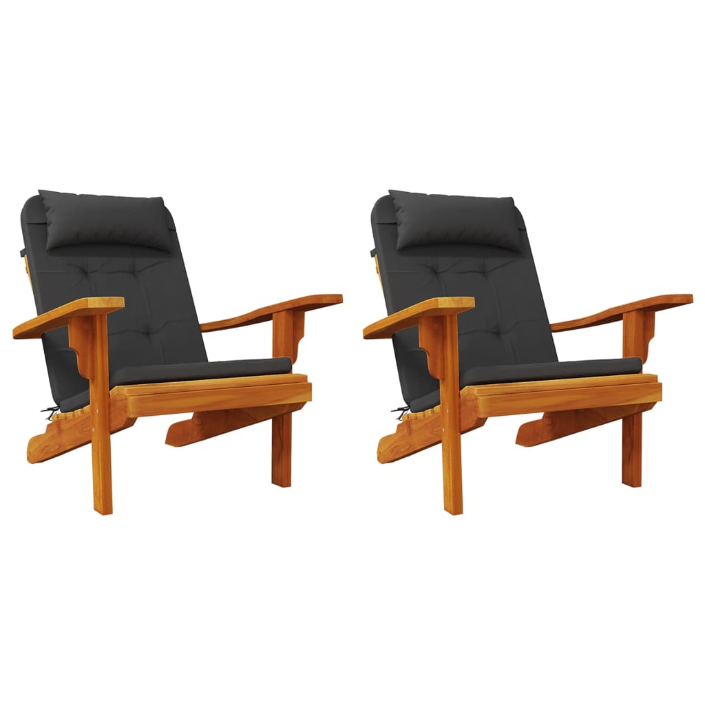 Adirondack-Auflagen 2 Stk. Schwarz Oxford-Gewebe