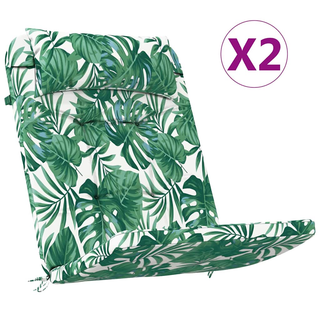 Stuhlkissen 2 pcs Blattmuster 58 x 77 x 4,5 cm Oxford-Stoff