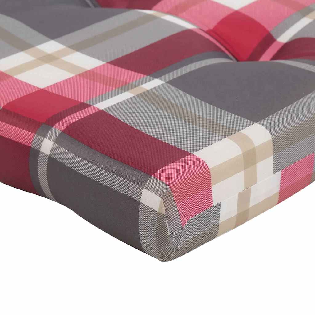 Stuhlkissen 2 pcs Rotkariert 58 x 77 x 4,5 cm Oxford-Stoff