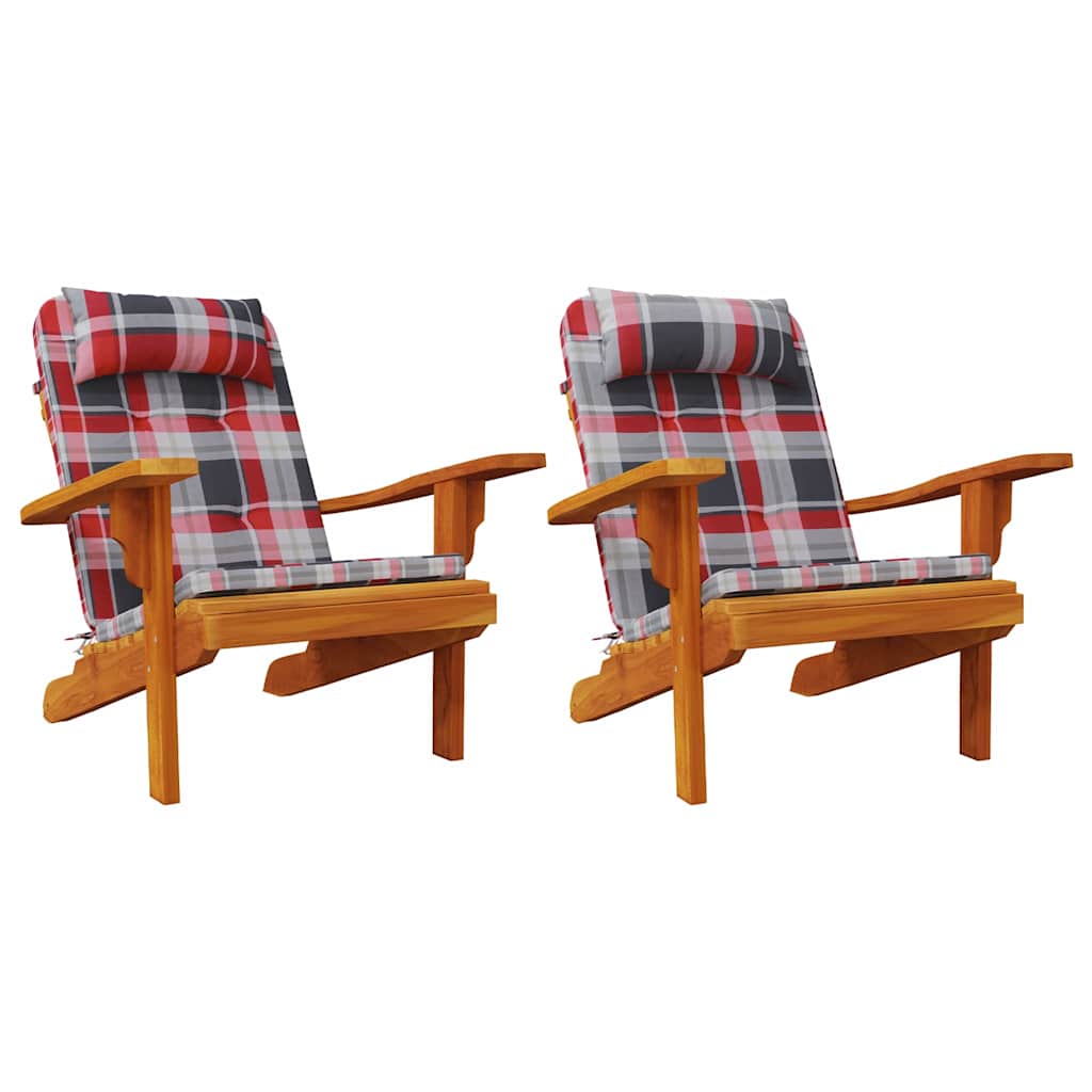 Stuhlkissen 2 pcs Rotkariert 58 x 77 x 4,5 cm Oxford-Stoff
