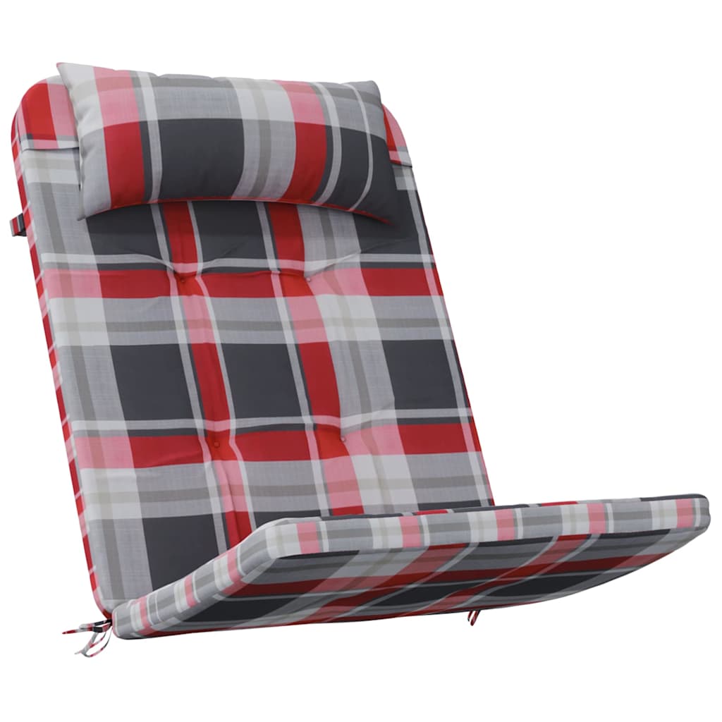 Stuhlkissen 2 pcs Rotkariert 58 x 77 x 4,5 cm Oxford-Stoff
