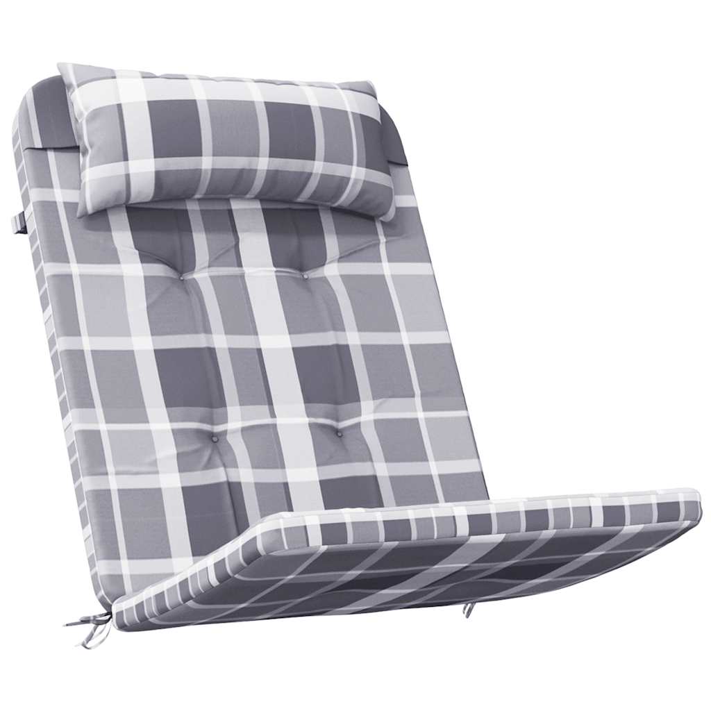 Adirondack-Auflagen 2 Stk. Grau Karomuster Oxford-Gewebe