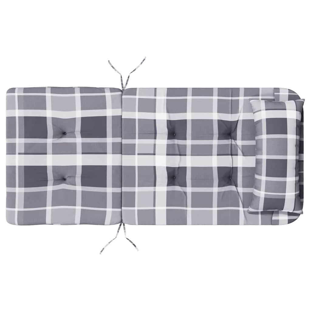 Adirondack-Auflagen 2 Stk. Grau Karomuster Oxford-Gewebe