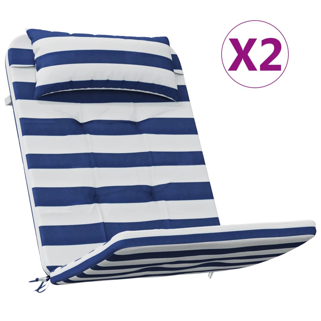 Adirondack-Auflagen 2 Stk. Blau & Weiß Gestreift Oxford-Gewebe