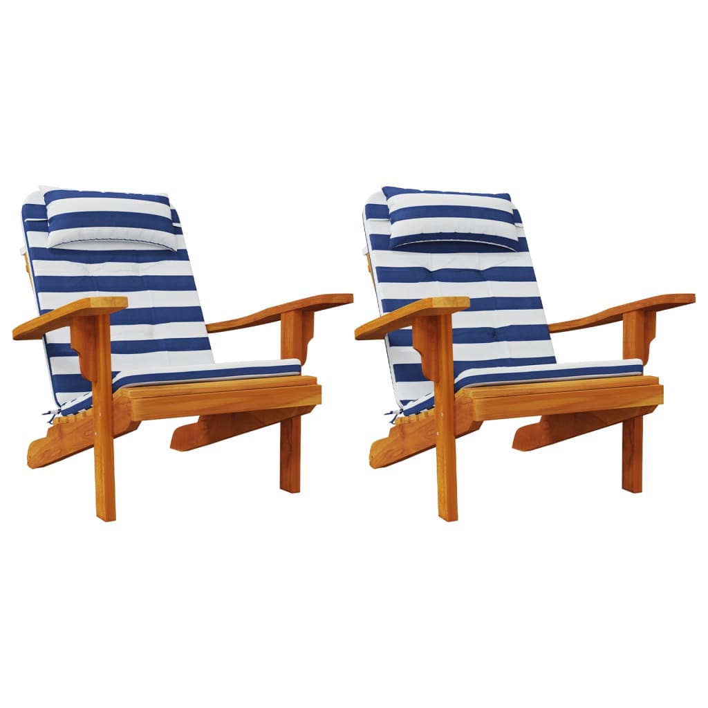 Adirondack-Auflagen 2 Stk. Blau & Weiß Gestreift Oxford-Gewebe