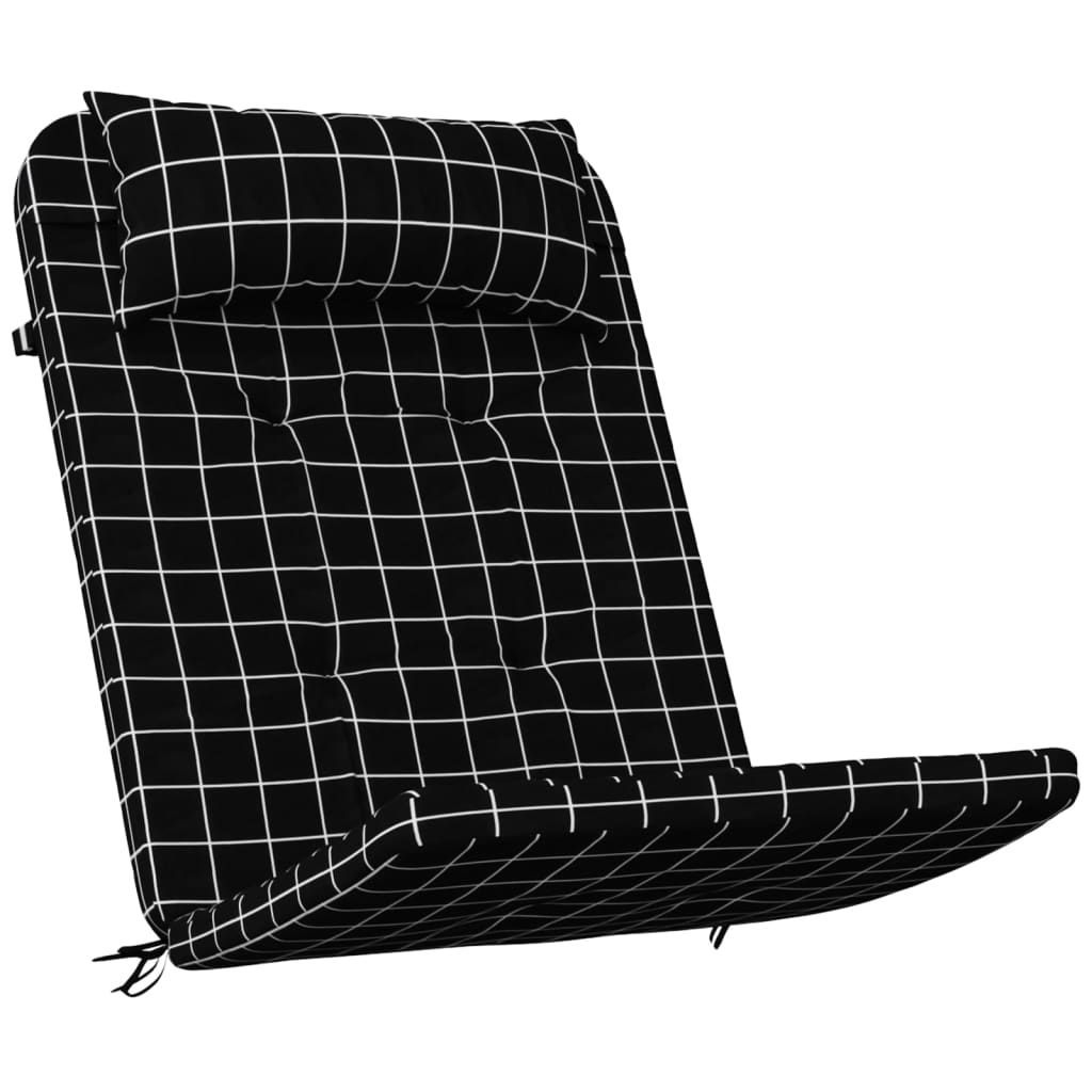 Adirondack-Auflagen 2 Stk. Schwarz Karomuster Oxford-Gewebe