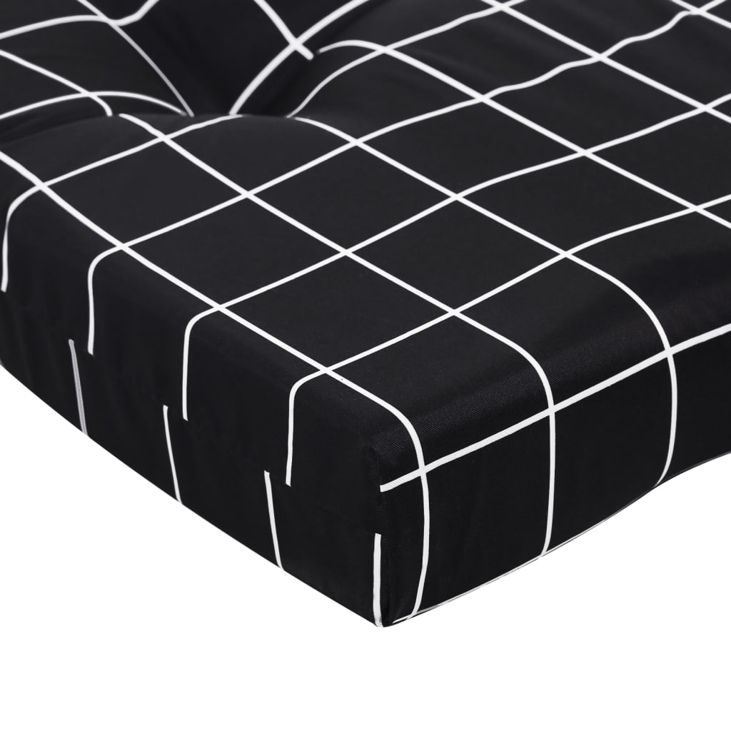 Adirondack-Auflagen 2 Stk. Schwarz Karomuster Oxford-Gewebe