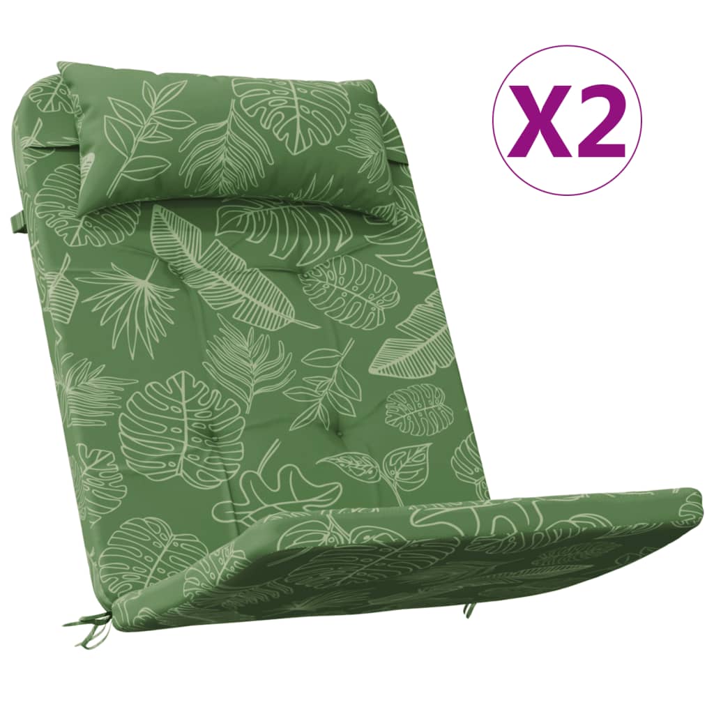 Adirondack-Auflagen 2 Stk. Blattmuster Oxford-Gewebe