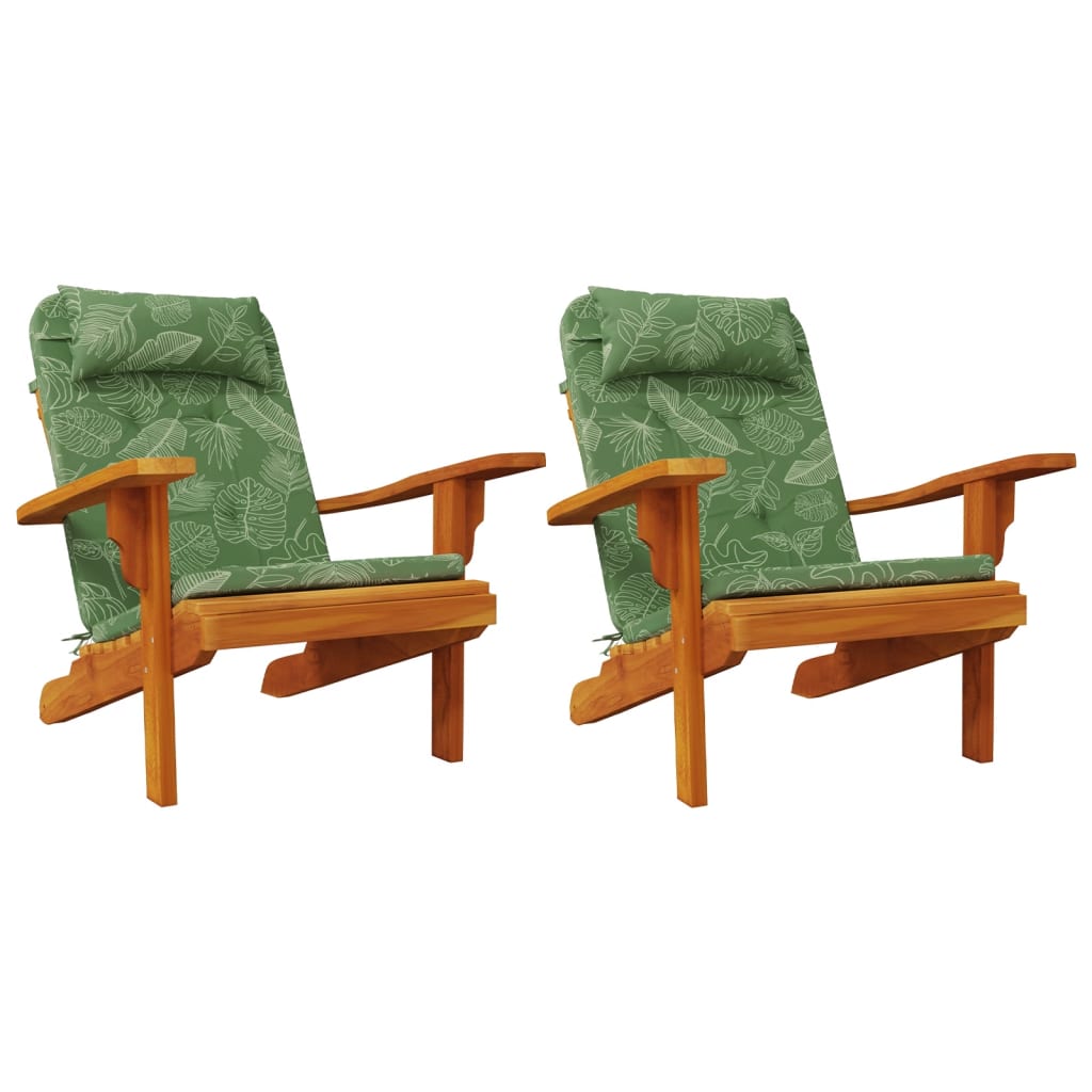 Adirondack-Auflagen 2 Stk. Blattmuster Oxford-Gewebe