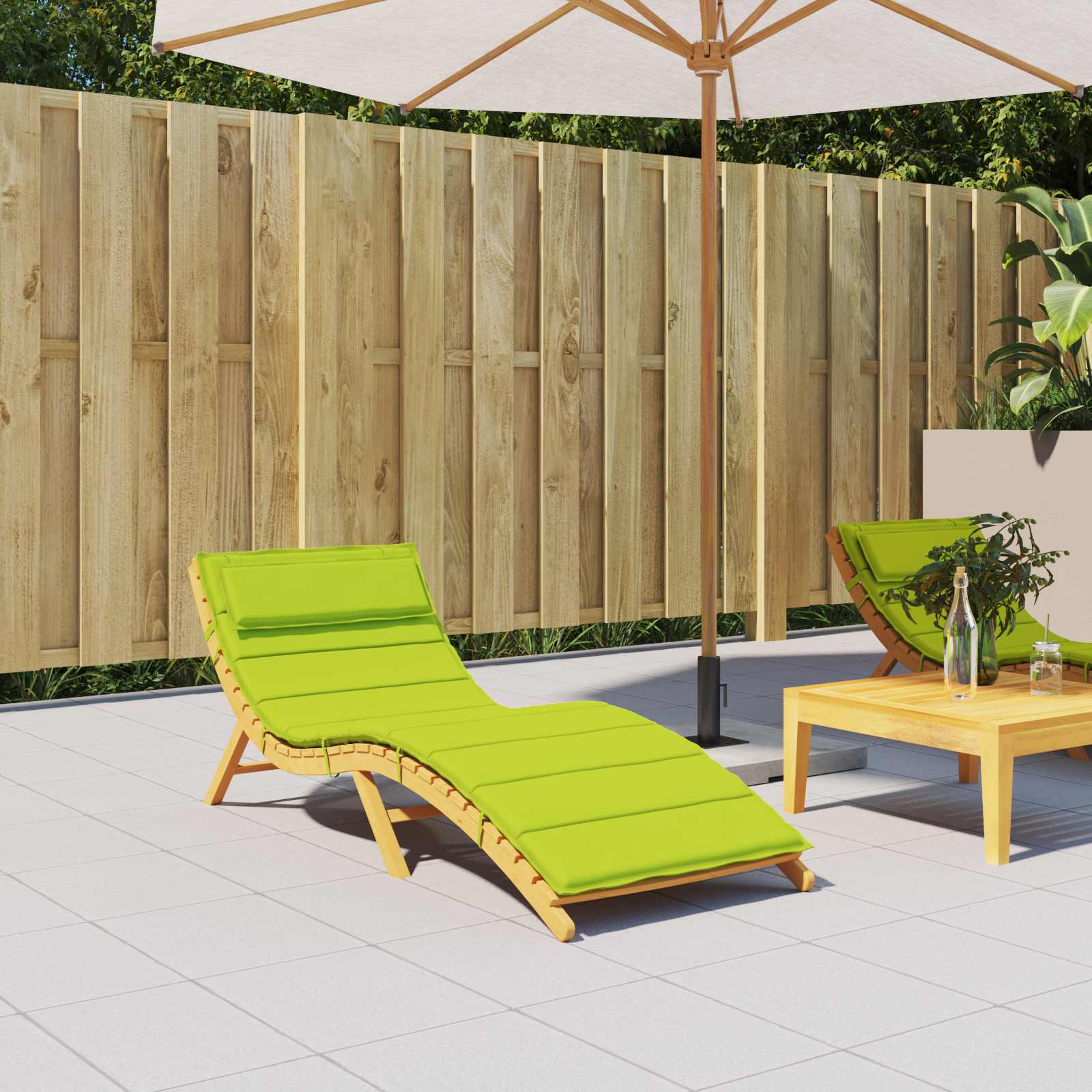 Sonnen-Lounger Kissen Grün 180 x 60 x 4 cm Oxford-Stoff