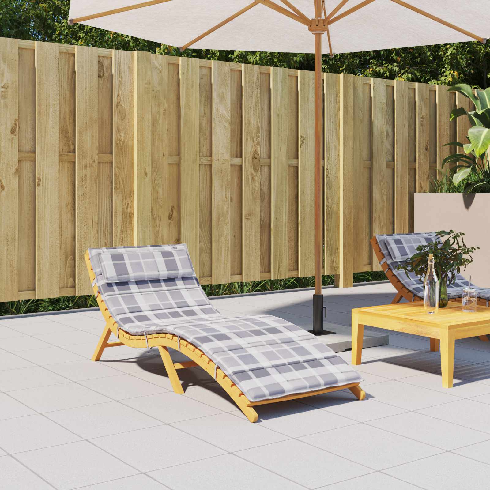 Sonnen-Lounger Kissen Grau 180 x 60 x 4 cm Oxford-Stoff