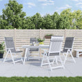 Hochlehner-Auflagen 6 Stk. Grau Oxford-Gewebe