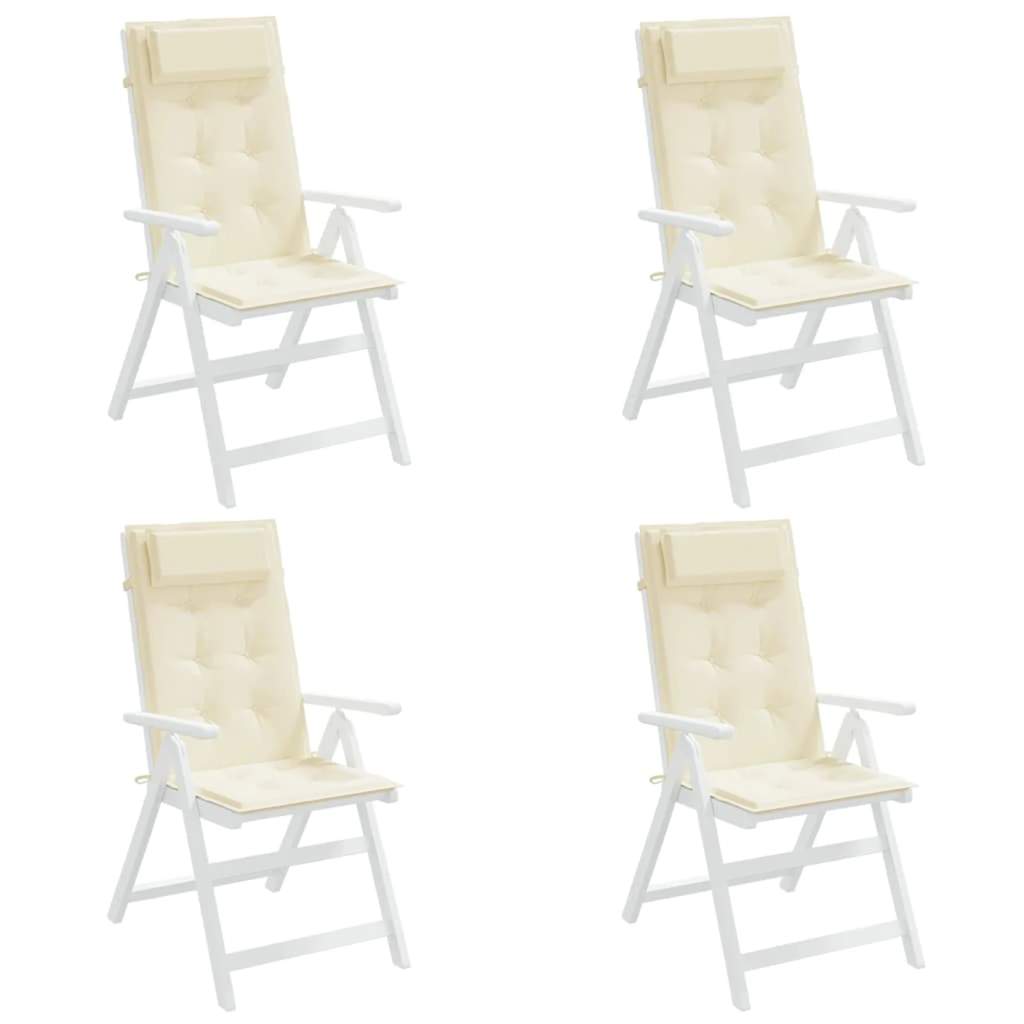 Hochlehner-Auflagen 4 Stk. Creme Oxford-Gewebe