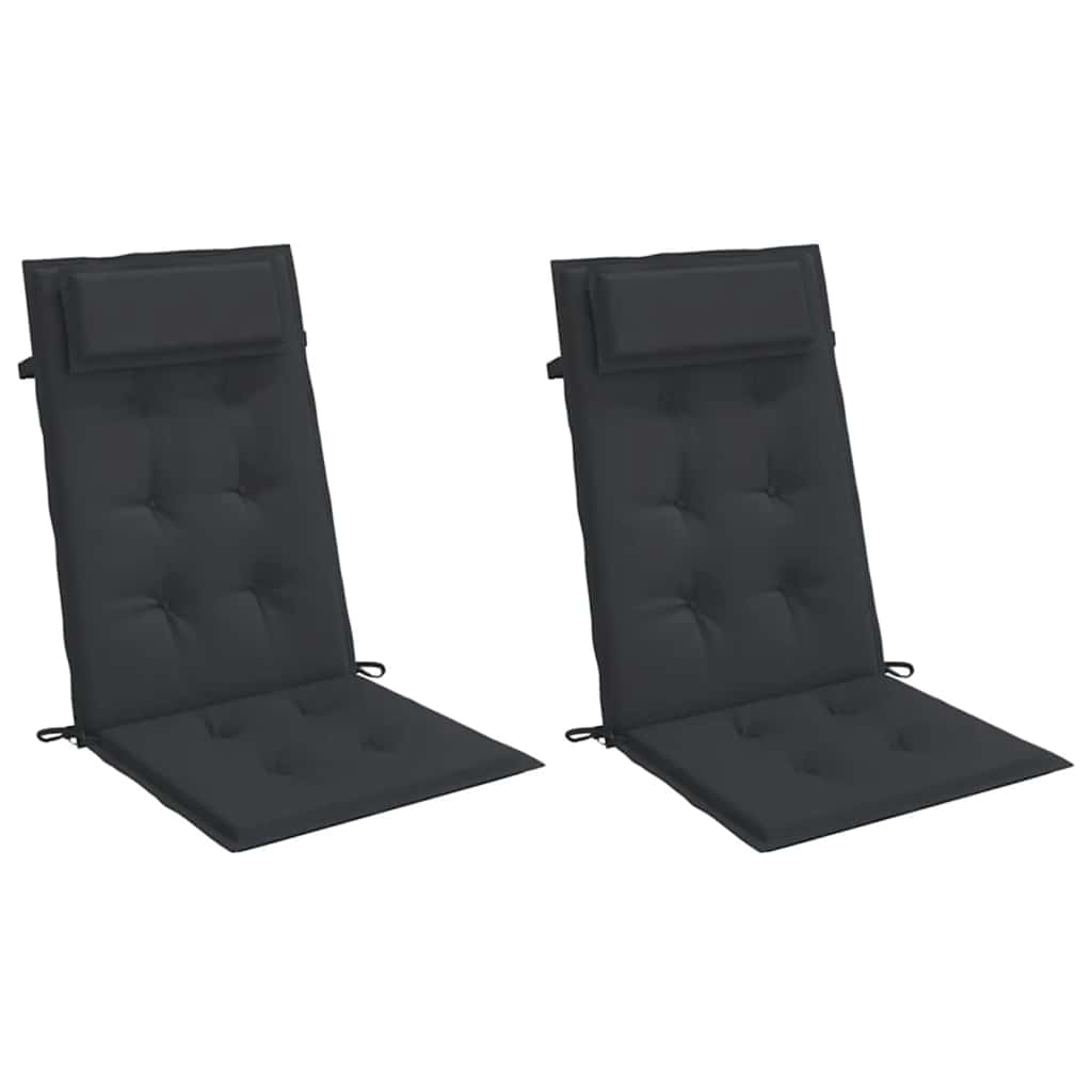 Hochlehner-Auflagen 2 Stk. Schwarz Oxford-Gewebe