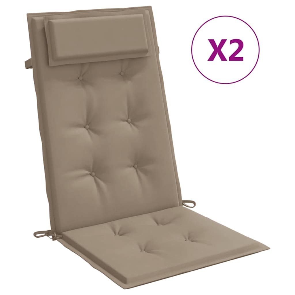 Hochlehner-Auflagen 2 Stk. Taupe Oxford-Gewebe