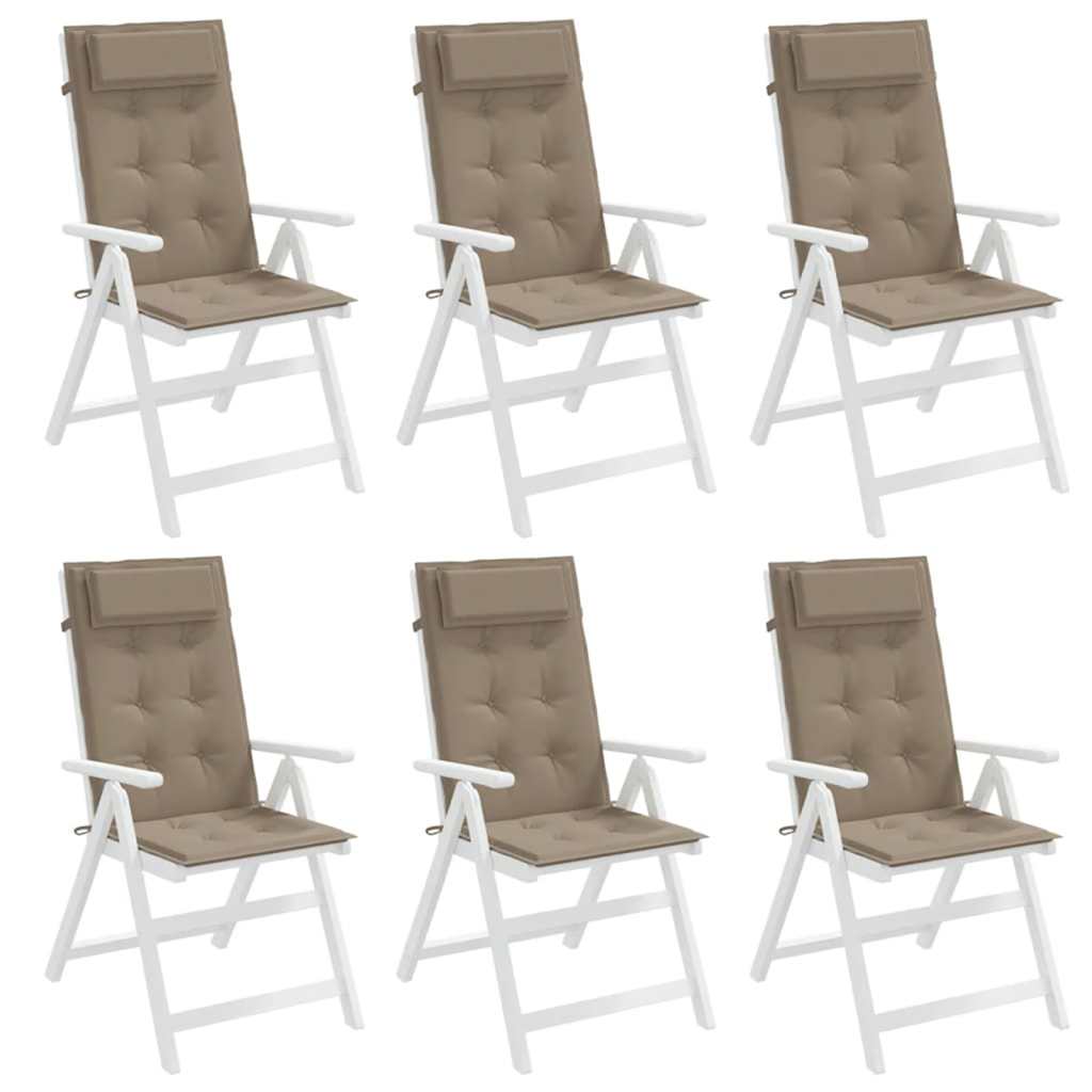 Hochlehner-Auflagen 6 Stk. Taupe Oxford-Gewebe