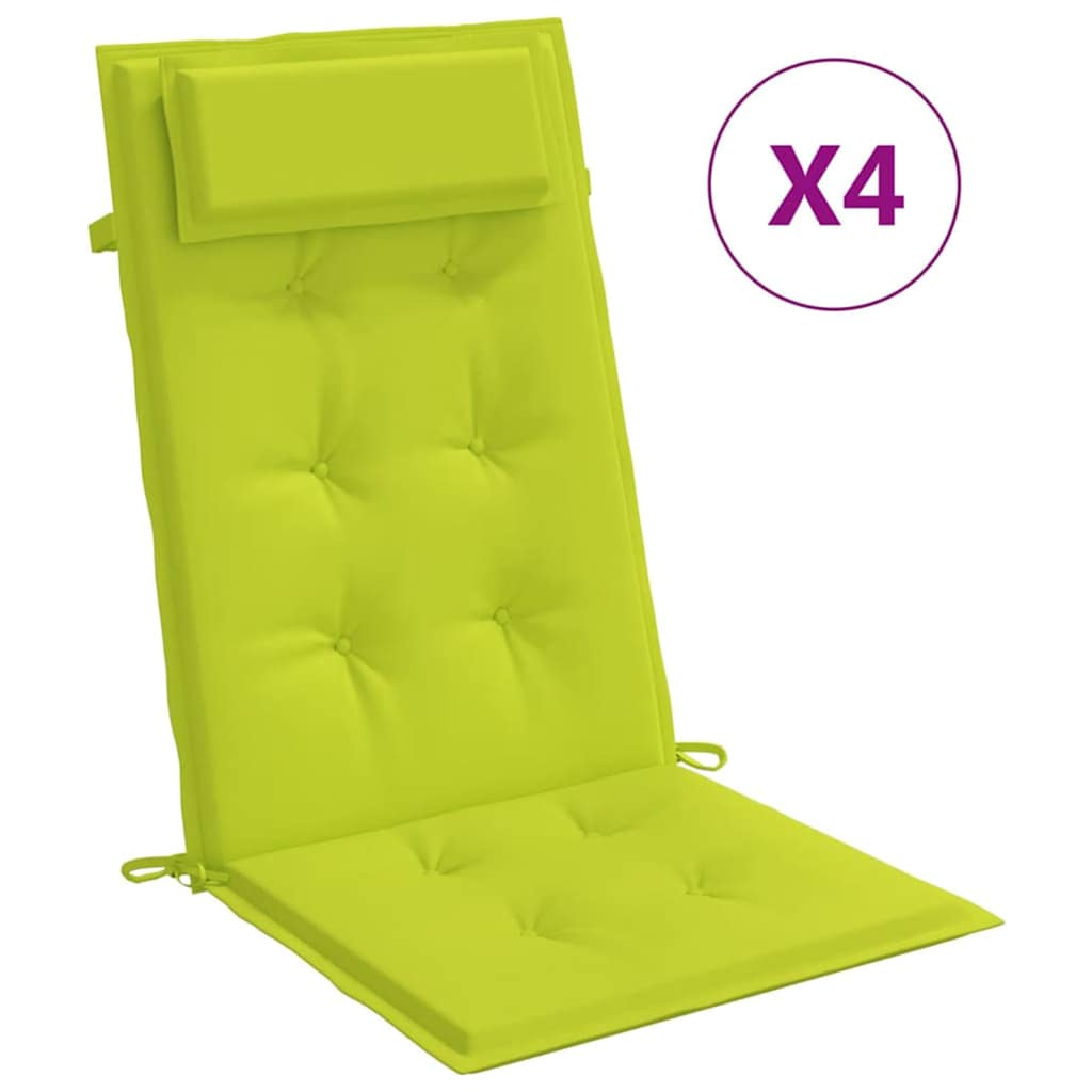 Hochlehner-Auflagen 4 Stk. Knallgrün Oxford-Gewebe