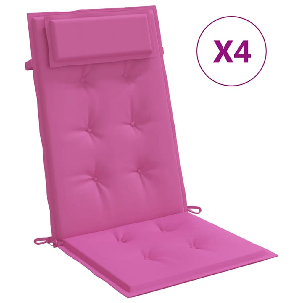 Hochlehner-Auflagen 4 Stk. Rosa Oxford-Gewebe