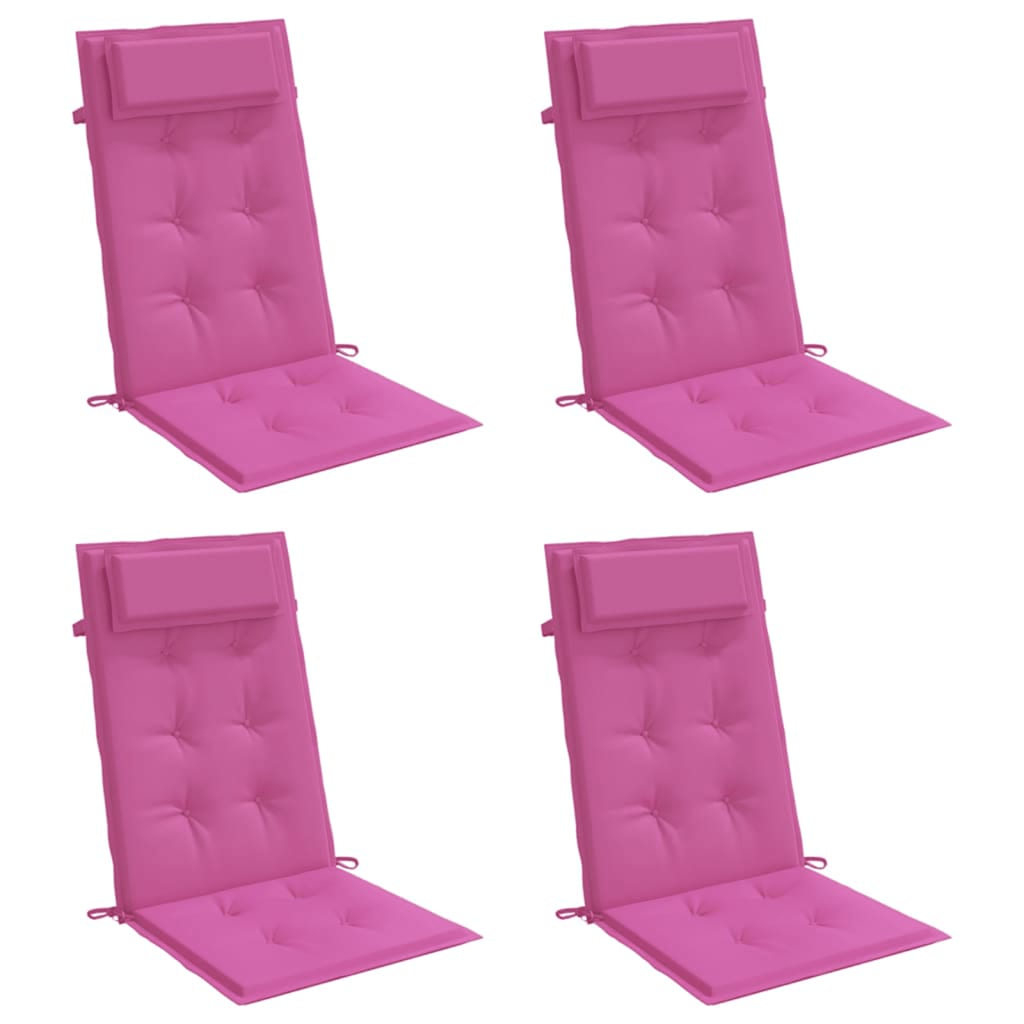 Hochlehner-Auflagen 4 Stk. Rosa Oxford-Gewebe