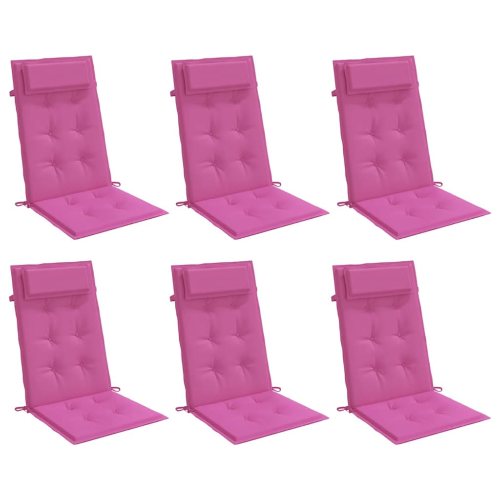 Hochlehner-Auflagen 6 Stk. Rosa Oxford-Gewebe