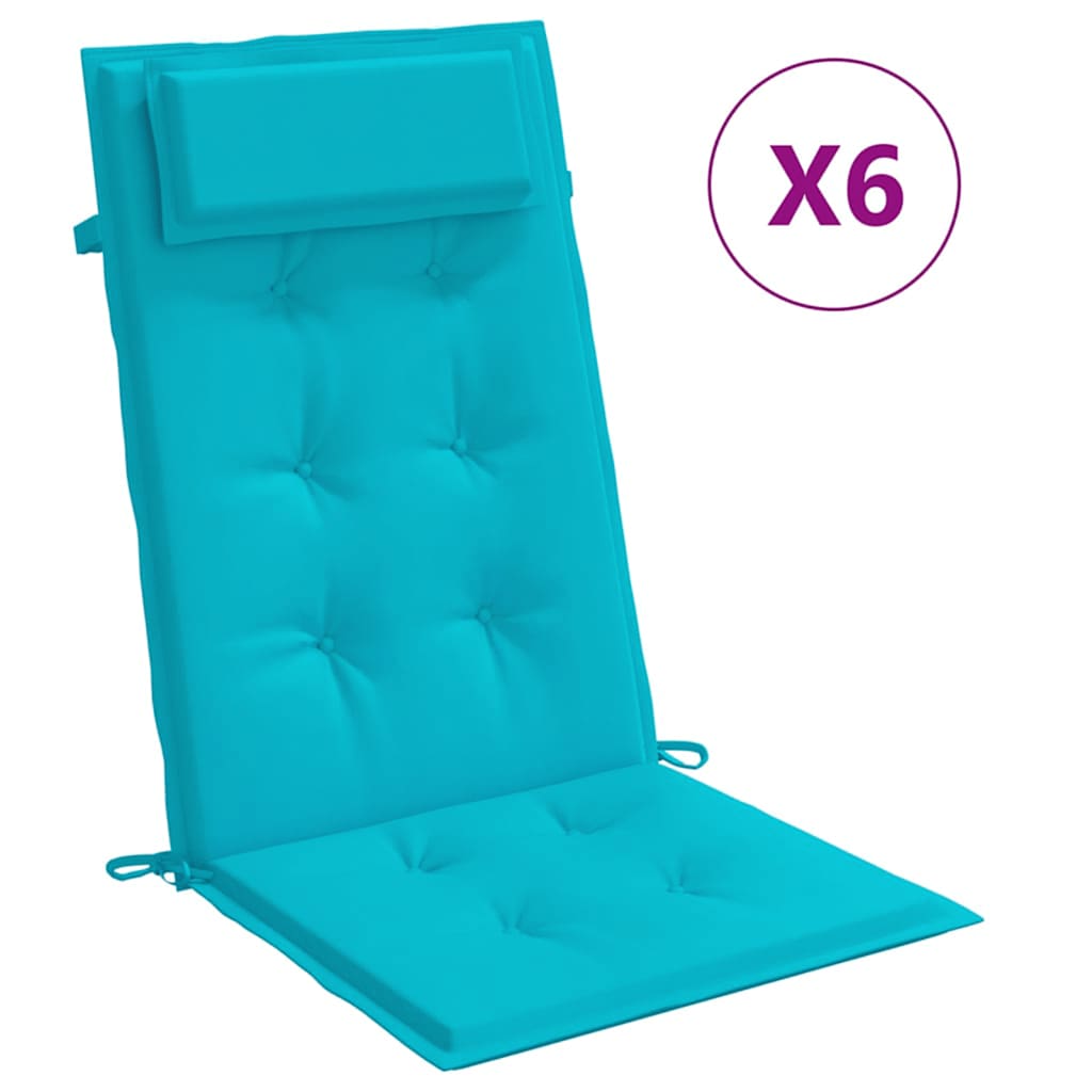 Hochlehner-Auflagen 6 Stk. Türkis Oxford-Gewebe